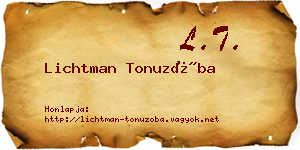 Lichtman Tonuzóba névjegykártya